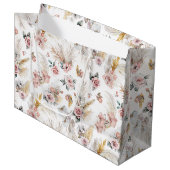 Sac cadeau Boho Pampas Grass Blush Floral (Devant Angle)