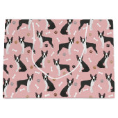 Sac cadeau Boston Terrier Bones and Paws Large (Devant)