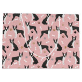 Sac cadeau Boston Terrier Bones and Paws Large (Dos)