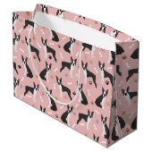 Sac cadeau Boston Terrier Bones and Paws Large (Dos Angle)