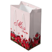Sac cadeau Bouquet rouge de fleurs (Devant Angle)