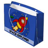 Sac cadeau brillant rouge fusée (Dos Angle)