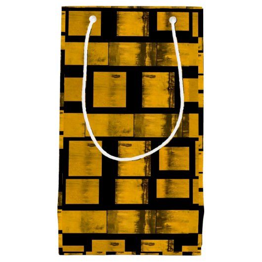 Sac cadeau Brûlé jaune Noir (Devant)