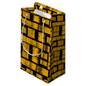 Sac cadeau Brûlé jaune Noir (Devant Angle)