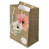 Sac cadeau Burlap and Flowers (Devant Angle)