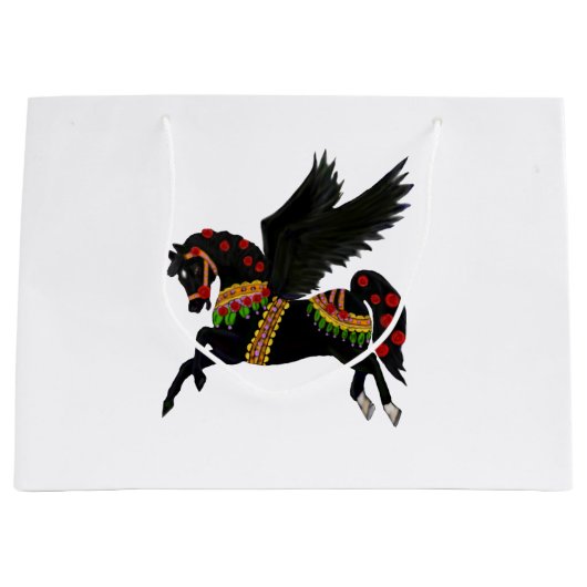 Sac Cadeau Carrousel Pégase Noir (Devant)