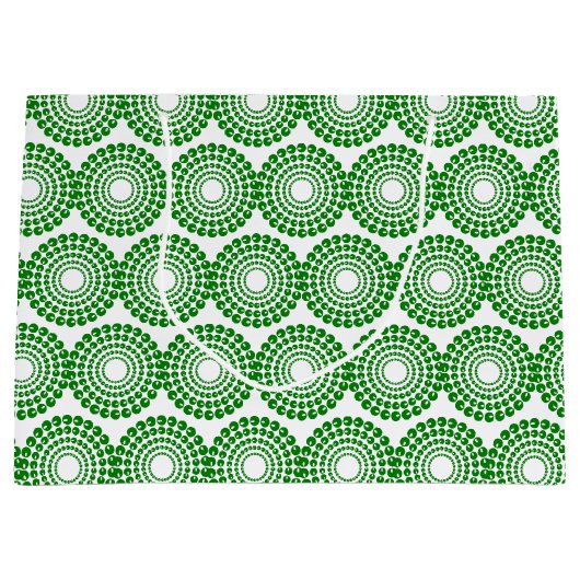 Sac cadeau - Cercles concentrés verts de perles (Devant)