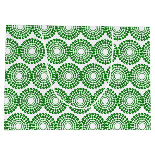 Sac cadeau - Cercles concentrés verts de perles (Dos)