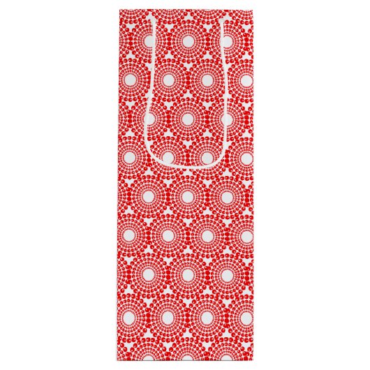 Sac cadeau - Cercles de perles rouges (Devant)