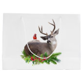 Sac Cadeau Cerf Oiseau Rouge (Dos)
