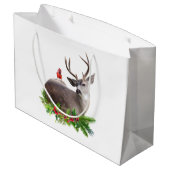 Sac Cadeau Cerf Oiseau Rouge (Dos Angle)