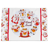 Sac Cadeau Chat Maneki Neko Bonne Chance (Devant)