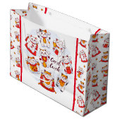 Sac Cadeau Chat Maneki Neko Bonne Chance (Devant Angle)