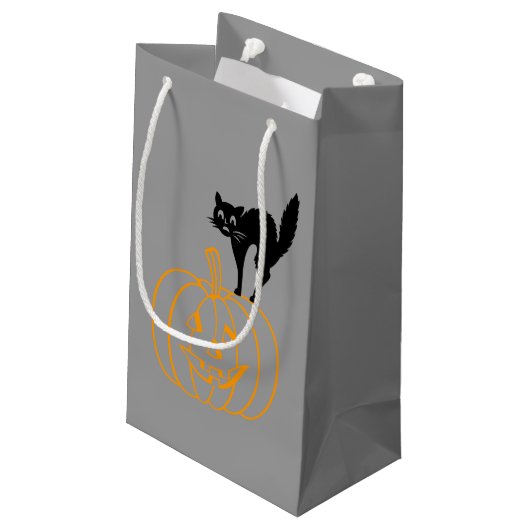Sac cadeau - Chat noir et Citrouille (Dos Angle)