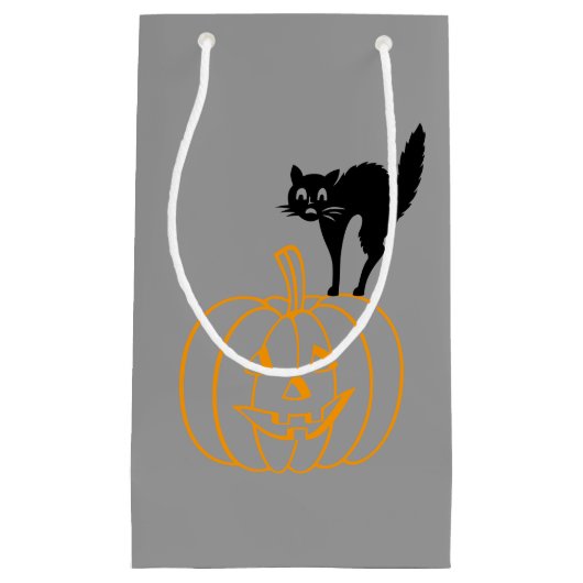 Sac cadeau - Chat noir et Citrouille (Devant)