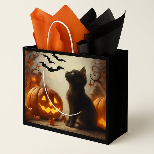 Sac cadeau Chat Noir Halloween Cute