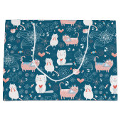 Sac cadeau Chats, Oiseaux et Coeurs (Devant)