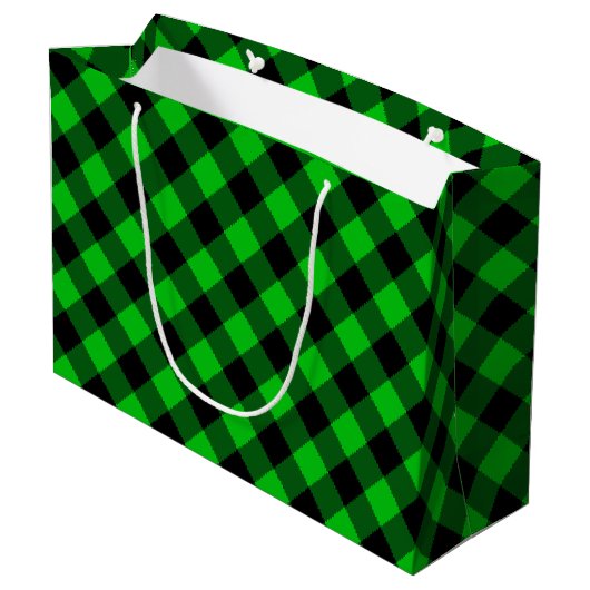 Sac cadeau chèque vert noir (Dos Angle)