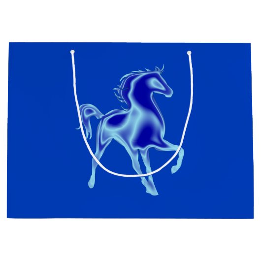 Sac Cadeau Cheval Bleu Vos Couleurs (Devant)