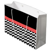 Sac cadeau Chevron noir/blanc monogramme (Dos Angle)