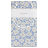 Sac Cadeau Chic bleu et blanc Petit Fleur Papier Napkin (Dos)