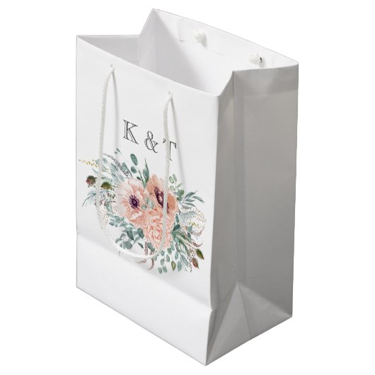 Sac cadeau Chic Blush Floral Moyen (Devant Angle)