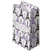 Sac cadeau Chic Purple Paris Tour Eiffel (Devant Angle)