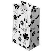 Sac cadeau chien noir et blanc (Dos Angle)