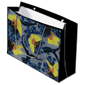 SAC CADEAU CHINOIS BOUTTERFLY MOTIF BLEU ET NOIR (Devant Angle)