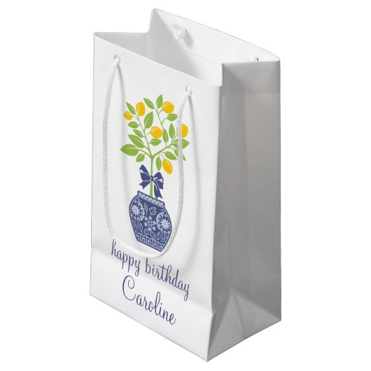 Sac cadeau Chinoiserie Lemon Tree (Devant Angle)