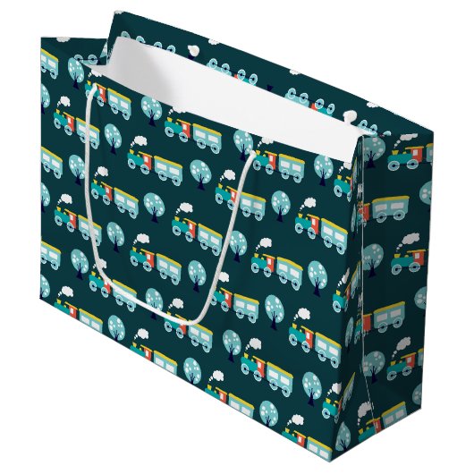 Sac cadeau Choo Choo Train - Grand, brillant (Devant Angle)