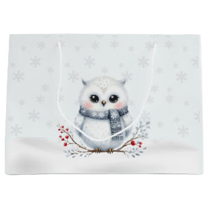 Sac cadeau Chouette neigeuse