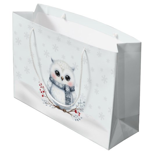 Sac cadeau Chouette neigeuse (Dos Angle)