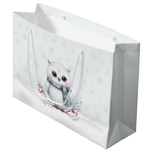 Sac cadeau Chouette neigeuse (Devant Angle)