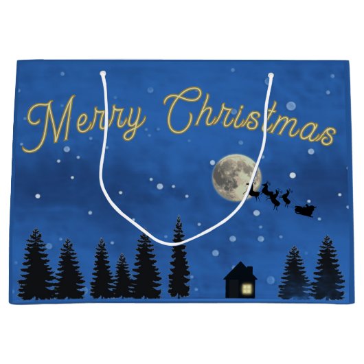 Sac Cadeau Ciel de Noël Joyeux (Devant)