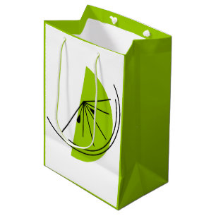 Sac cadeau Citrus Lime vert moyen