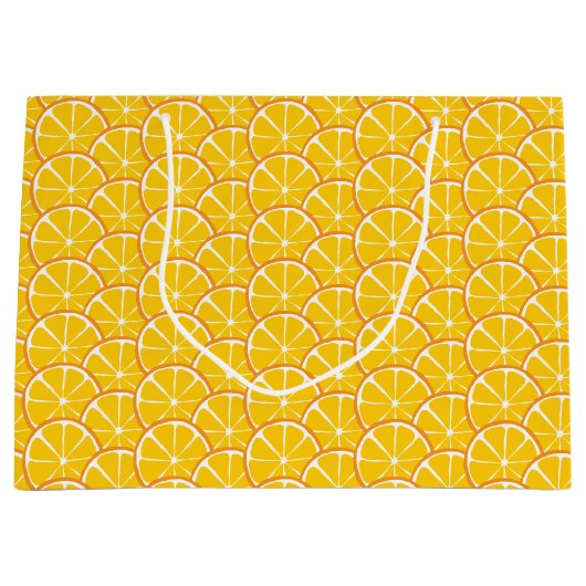 Sac cadeau Citrus Orange Slices été - GRAND (Devant)