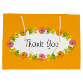 Sac Cadeau Citrus Oval Orange Merci grand (Dos)