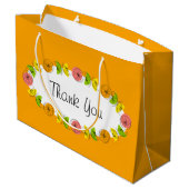 Sac Cadeau Citrus Oval Orange Merci grand (Dos Angle)