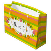 Sac Cadeau Citrus Oval Stripe Classic Merci grand (Dos Angle)