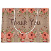 Sac cadeau classique en Merci de fleurs rouges (Devant)