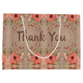 Sac cadeau classique en Merci de fleurs rouges (Dos)