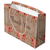 Sac cadeau classique en Merci de fleurs rouges (Dos Angle)