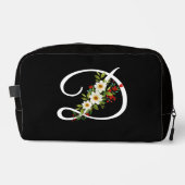 Sac cadeau classique monogramme rouge fleur blanch (Recto)