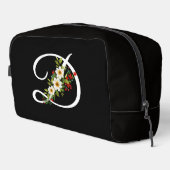 Sac cadeau classique monogramme rouge fleur blanch (Coin droit)