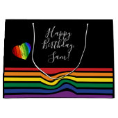 Sac cadeau Coeur Fierté Arc-en-ciel personnalisé (Devant)