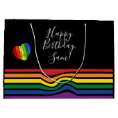 Sac cadeau Coeur Fierté Arc-en-ciel personnalisé (Dos)
