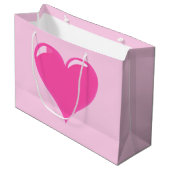 Sac cadeau cœur rose (Devant Angle)