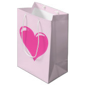 Sac Cadeau Cœur Rose - Personnalisable (Devant Angle)
