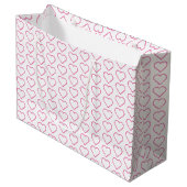 Sac cadeau coeurs d'amour rose (Devant Angle)
